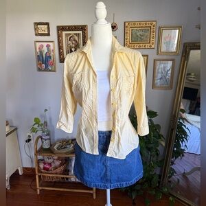Woolrich Yellow Cotton Button Up Blouse